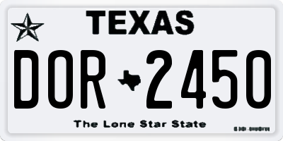 TX license plate DOR2450