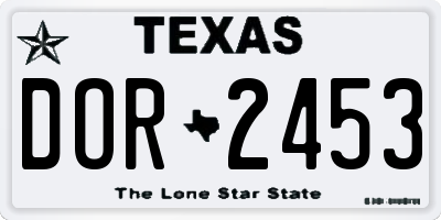 TX license plate DOR2453