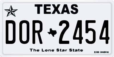 TX license plate DOR2454