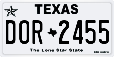 TX license plate DOR2455