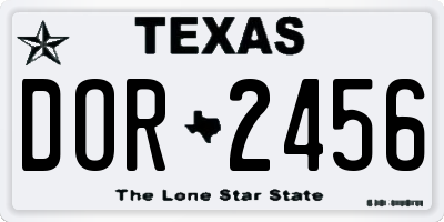 TX license plate DOR2456