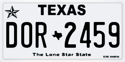 TX license plate DOR2459