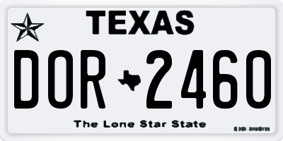 TX license plate DOR2460