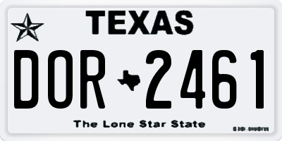 TX license plate DOR2461