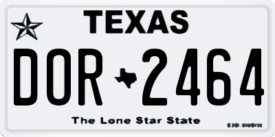 TX license plate DOR2464