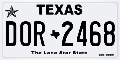 TX license plate DOR2468