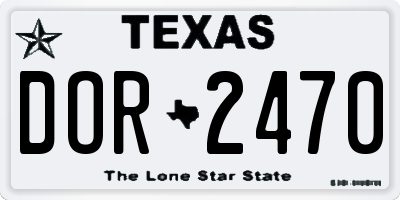 TX license plate DOR2470