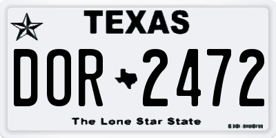 TX license plate DOR2472
