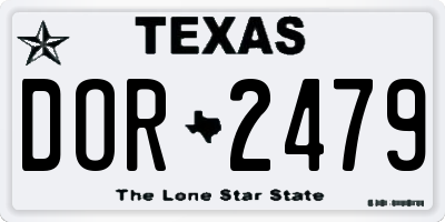 TX license plate DOR2479