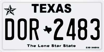 TX license plate DOR2483