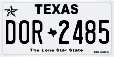 TX license plate DOR2485