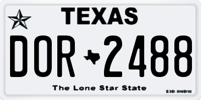 TX license plate DOR2488