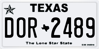 TX license plate DOR2489