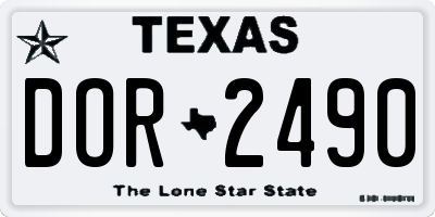 TX license plate DOR2490