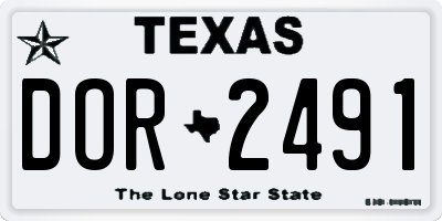 TX license plate DOR2491