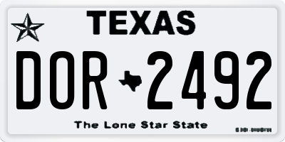 TX license plate DOR2492