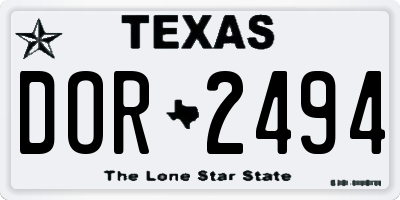TX license plate DOR2494