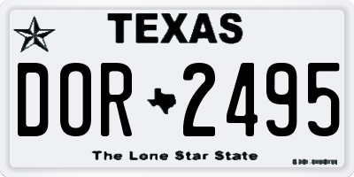 TX license plate DOR2495