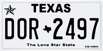 TX license plate DOR2497