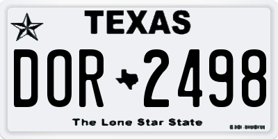 TX license plate DOR2498