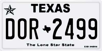 TX license plate DOR2499