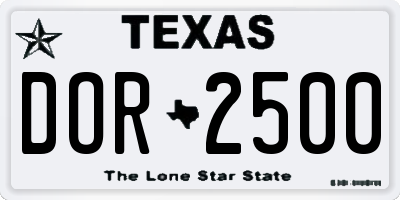 TX license plate DOR2500