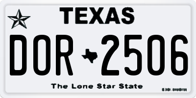 TX license plate DOR2506