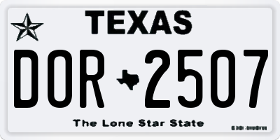 TX license plate DOR2507