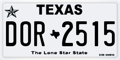TX license plate DOR2515