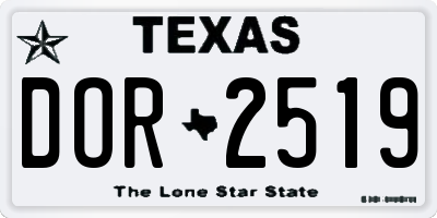 TX license plate DOR2519