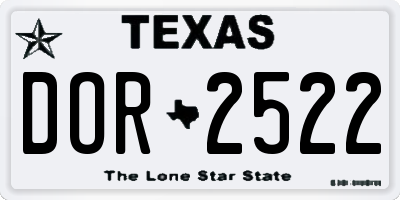 TX license plate DOR2522