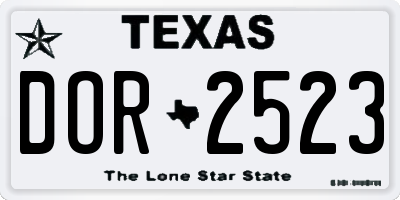 TX license plate DOR2523