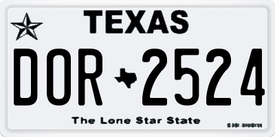 TX license plate DOR2524