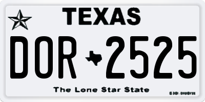 TX license plate DOR2525