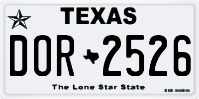 TX license plate DOR2526
