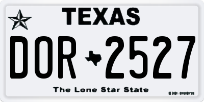 TX license plate DOR2527