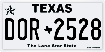 TX license plate DOR2528