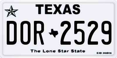TX license plate DOR2529