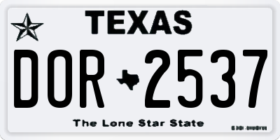 TX license plate DOR2537