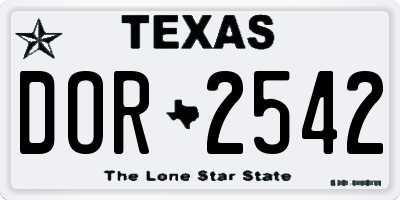 TX license plate DOR2542