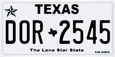 TX license plate DOR2545