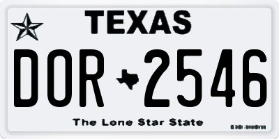 TX license plate DOR2546