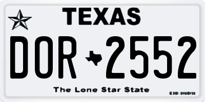 TX license plate DOR2552