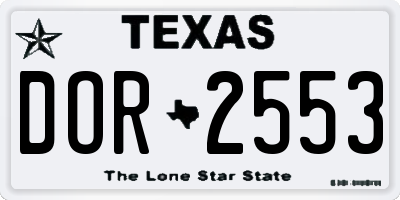 TX license plate DOR2553