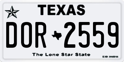 TX license plate DOR2559