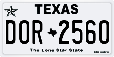 TX license plate DOR2560