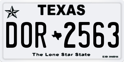 TX license plate DOR2563