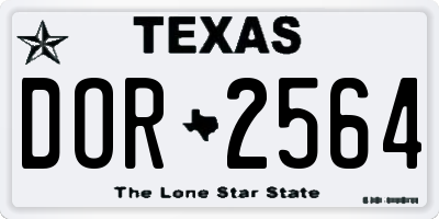 TX license plate DOR2564