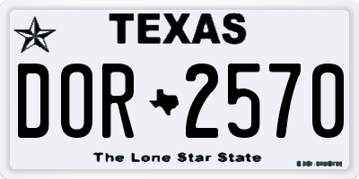 TX license plate DOR2570