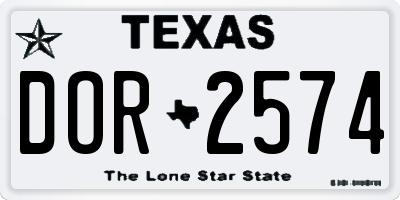 TX license plate DOR2574